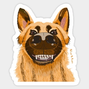 Smiley Dog. German Shepherd. Sticker